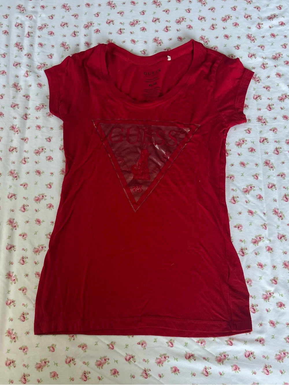 GUESS Year of the Dog Red Short Sleeve Logo Tee